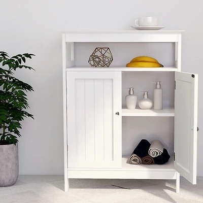 Streamdale Bathroom Standing Storage With Double Shutter Doors Cabinet