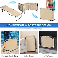 Inolait Folding Chaise Lounge Chair with Face Hole for Beach