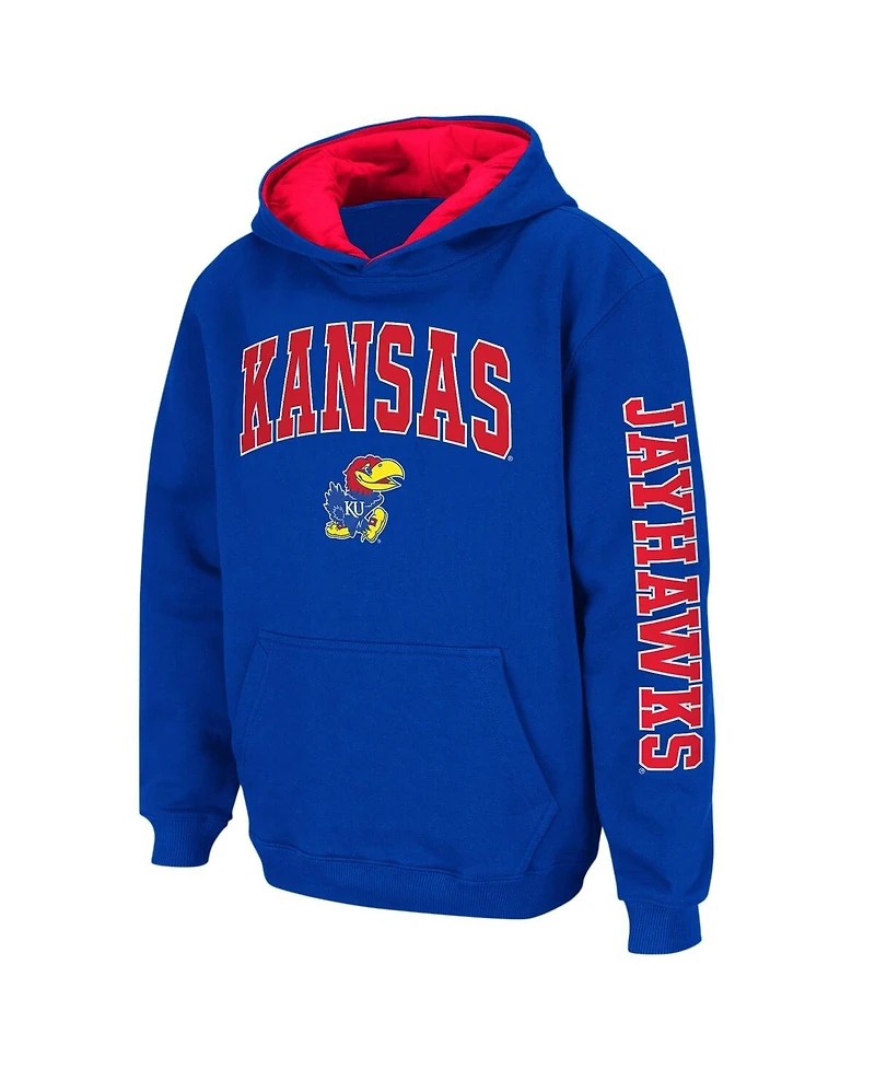 Big Boys Colosseum Royal Kansas Jayhawks 2-Hit Team Pullover Hoodie