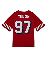 Men's Mitchell & Ness Bryant Young Scarlet Distressed San Francisco 49ers Legacy Replica Jersey