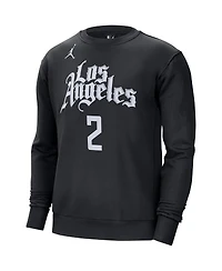 Men's Jordan Kawhi Leonard Black La Clippers Statement Name and Number Pullover Sweatshirt