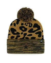 Women's '47 Brand Tan Dallas Cowboys Rosette Cuffed Knit Hat with Pom