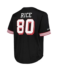 Men's Mitchell & Ness Jerry Rice Black San Francisco 49ers Big and Tall Mesh Player Name Number Top