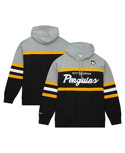 Men's Mitchell & Ness Black, Gray Pittsburgh Penguins Head Coach Pullover Hoodie