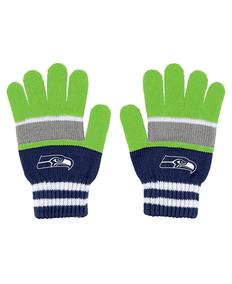 Women's Wear by Erin Andrews Seattle Seahawks Stripe Glove and Scarf Set