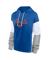 Women's Fanatics Royal, White Florida Gators Play It Safe Colorblock Pullover Hoodie