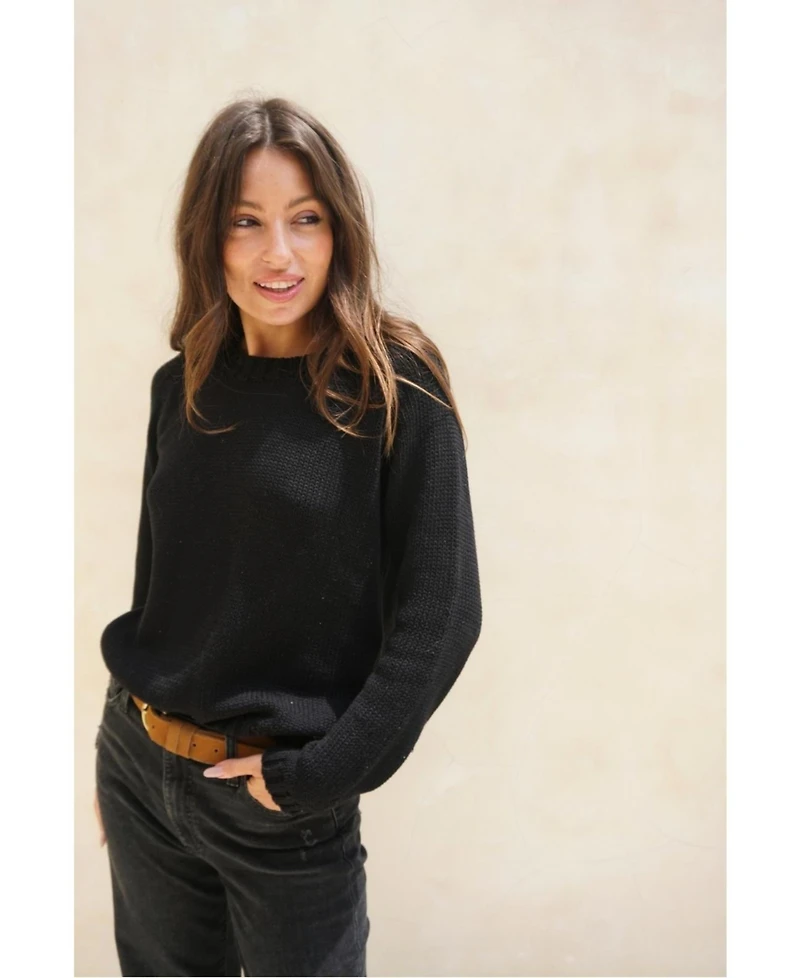 Paneros Clothing Women's Cotton Sloane Crewneck Pullover Sweater