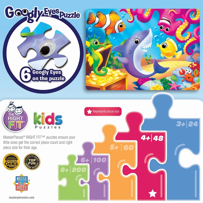 Masterpieces Googly Eyes - Lil Shark & Friends 48 Piece Jigsaw Puzzle