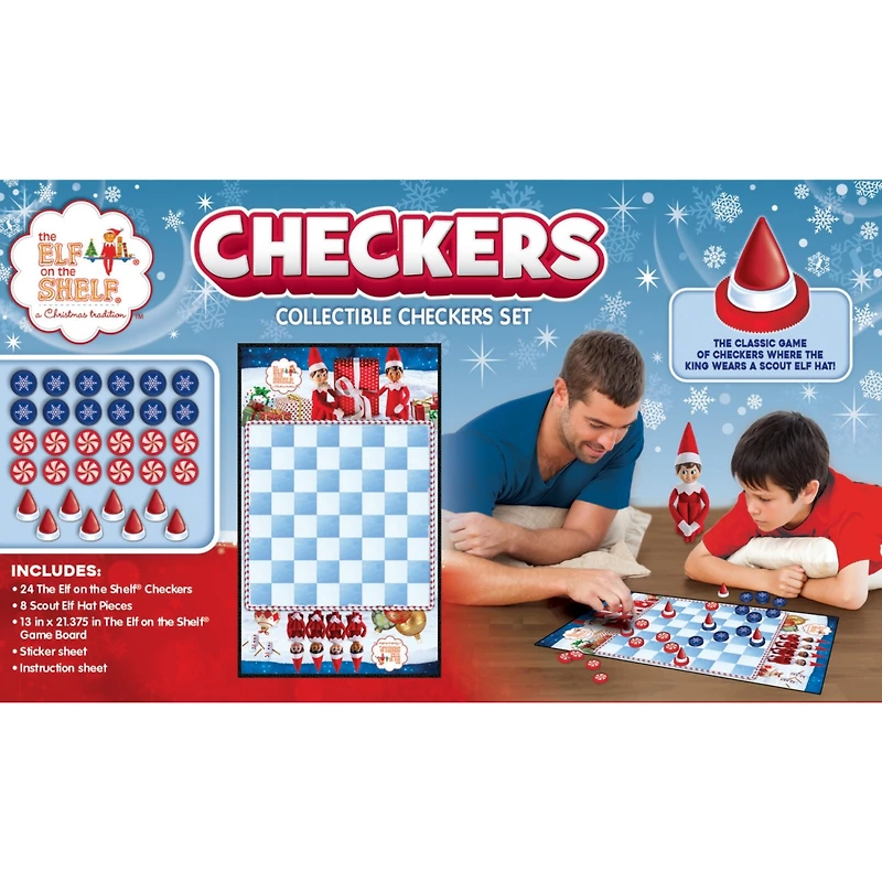 Masterpieces Elf on the Shelf Checkers Board Game - Families and Kids