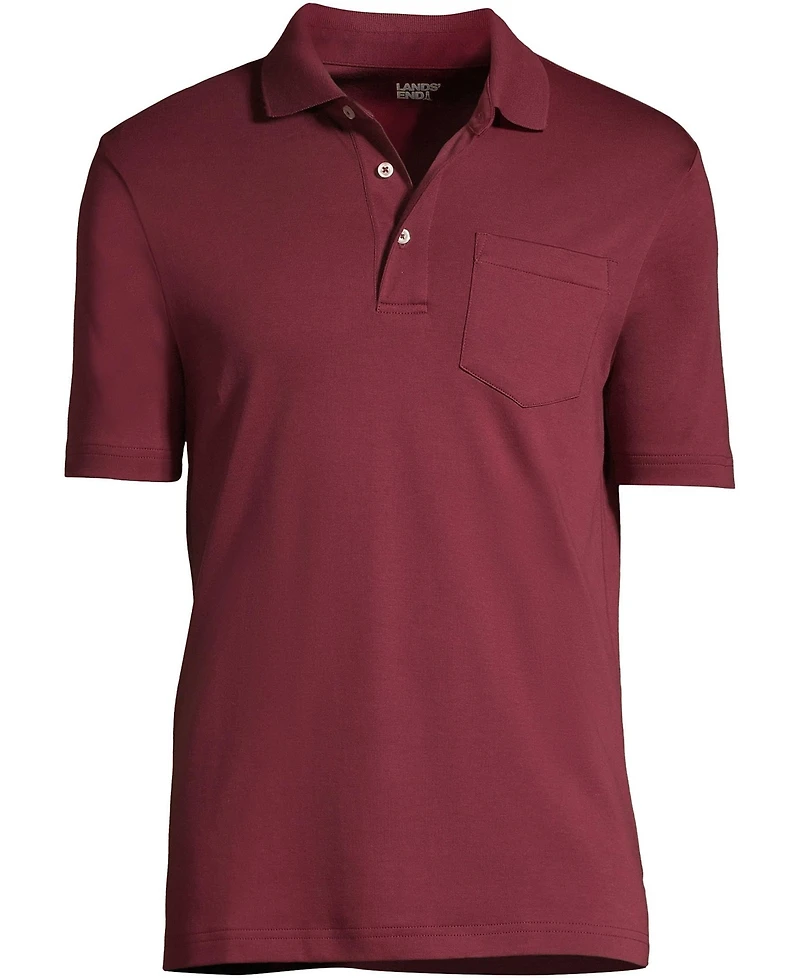 Lands' End Men's Tall Short Sleeve Cotton Supima Polo Shirt with Pocket