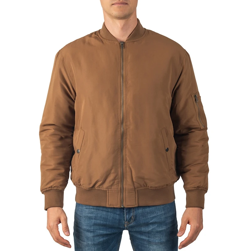 Alpine Swiss Men's Damon Bomber Jacket | Warm Quilted Flight Jacket with Pockets – Stylish Windbreaker for Casual & Layering | Versatile Outerw