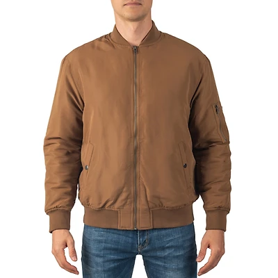 Alpine Swiss Men's Damon Bomber Jacket | Warm Quilted Flight Jacket with Pockets – Stylish Windbreaker for Casual & Layering | Versatile Outerw