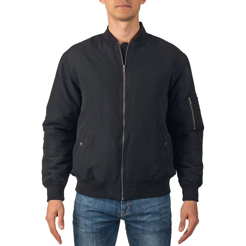 Alpine Swiss Men's Damon Bomber Jacket | Warm Quilted Flight with Pockets – Stylish Windbreaker for Casual & Layering Versatile Outerw
