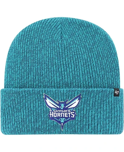 Men's '47 Brand Turquoise Charlotte Hornets Brain Freeze Cuffed Knit Hat