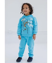 Sesame Street Elmo Cookie Monster Boy's Fleece Pullover Hoodie and Pants Outfit Set Toddler