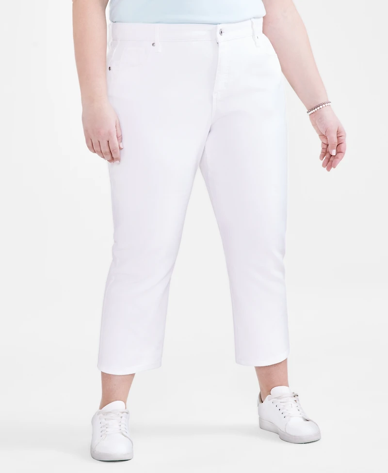 Style & Co Plus Mid-Rise Curvy Capri Jeans, Exclusively at Macy's