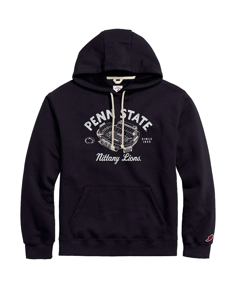 Men's League Collegiate Wear Navy Distressed Penn State Nittany Lions Stadium Essential Pullover Hoodie