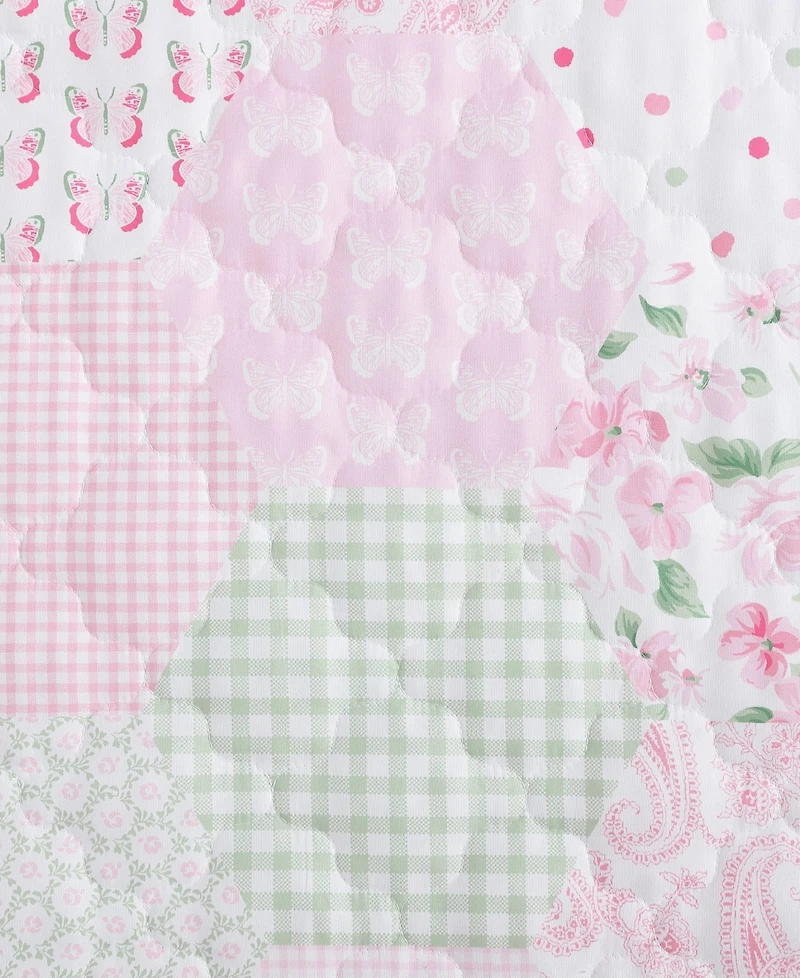 Laura Ashley Kids Ellyn Reversible 3 Piece Quilt Set, Full