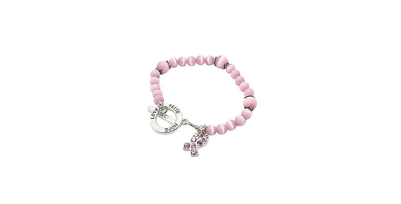 Pink Cat Eye Cancer Bracelet | Together we can find a cure