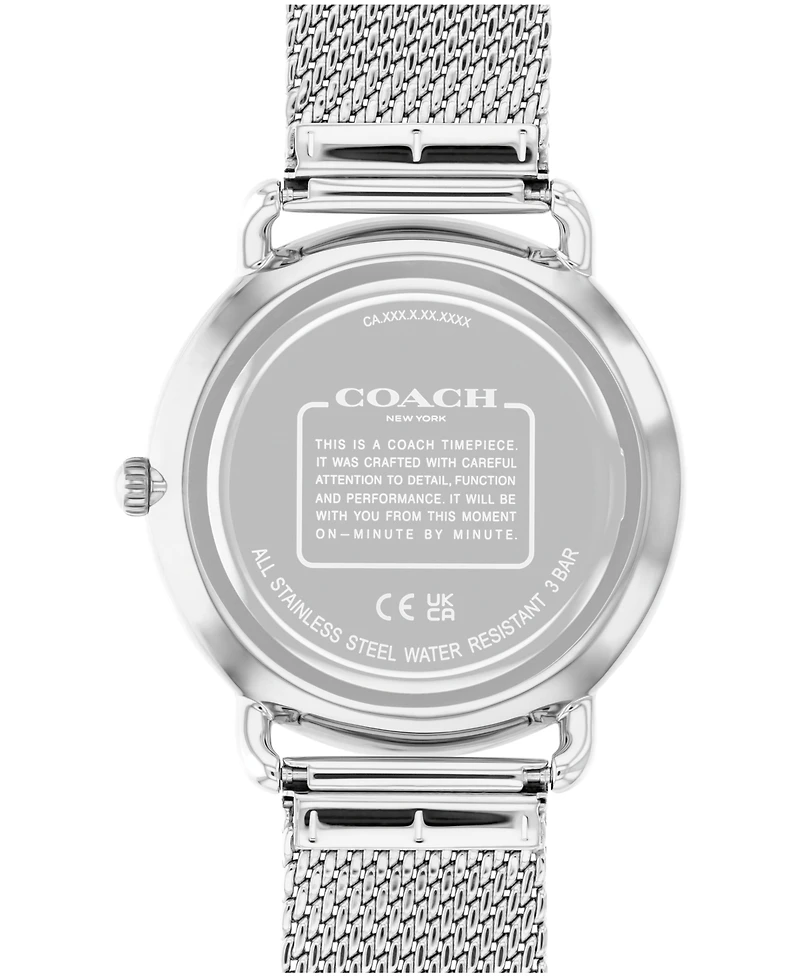 Coach Unisex Elliot Silver-Tone Stainless Steel Mesh Bracelet Watch 41mm