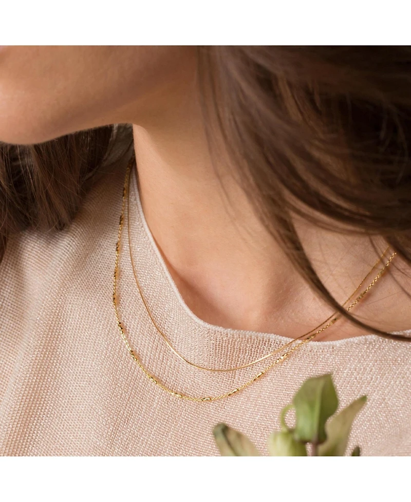 Sterling Silver 18k Gold Plated Leena Necklace, Dainty, Summer