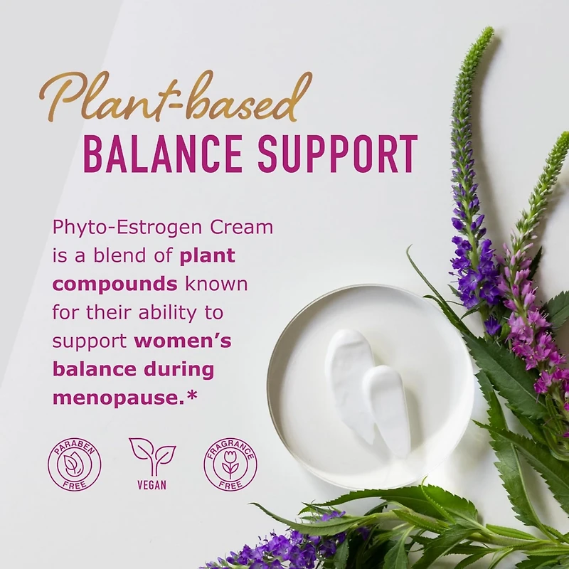 Phyto Estrogen Cream for Women | Plant Based Hot Flash, Menopause & Menstrual Cycle Support | Wild Yam, Black Cohosh, Dong Quai, Red Clover | 96 Topic