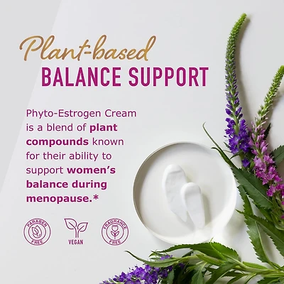 Phyto Estrogen Cream for Women | Plant Based Hot Flash, Menopause & Menstrual Cycle Support | Wild Yam, Black Cohosh, Dong Quai, Red Clover | 96 Topic