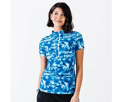 Calypsa Women's Half-Zip Adele Swim Top