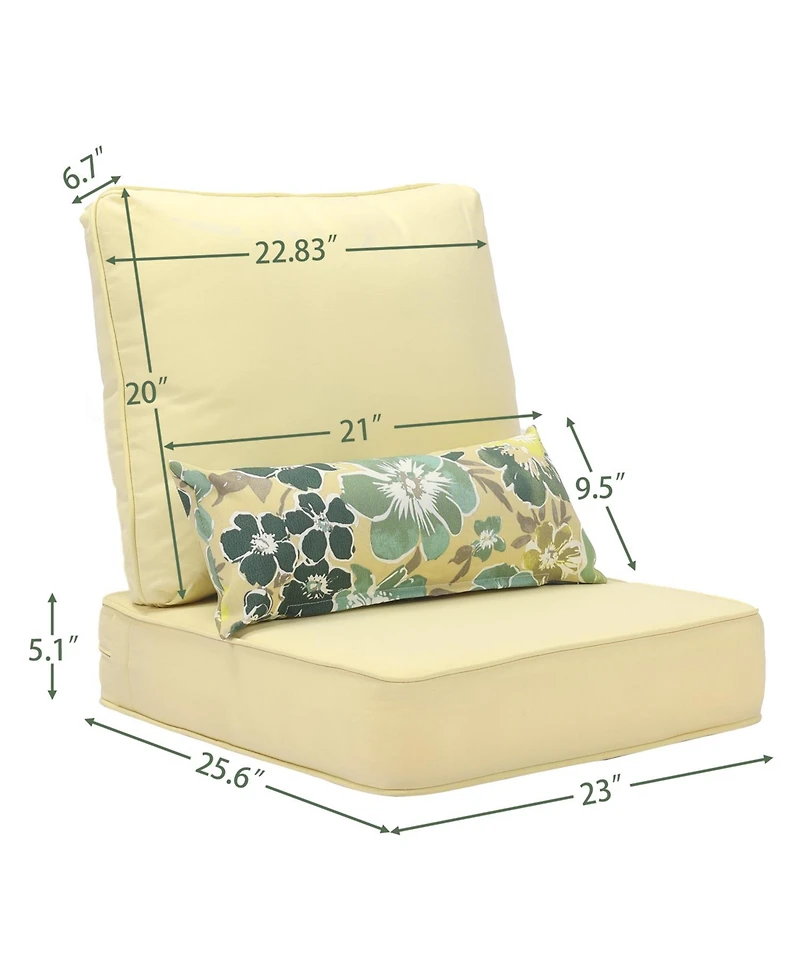 Aoodor Dining Chair Seat Cushion 23” W x 25.6” D 5.1” H,cushion for Indoor&Outdoor 20” D. (2 Back 2 Seate