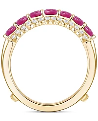 2-Pc. Set Emerald (7/8 ct. t.w.) Ring & Diamond Enhancer (1/4 14k Gold (Also Ruby and Sapphire)