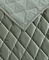 Laura Ashley Solid Diamond Stitch Velvet 3-Piece Quilt Set, Twin