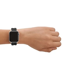 kate spade new york Women's Black Leather Band for Apple Watch, 38, 40, 41mm and 42, 44, 45, 49mm