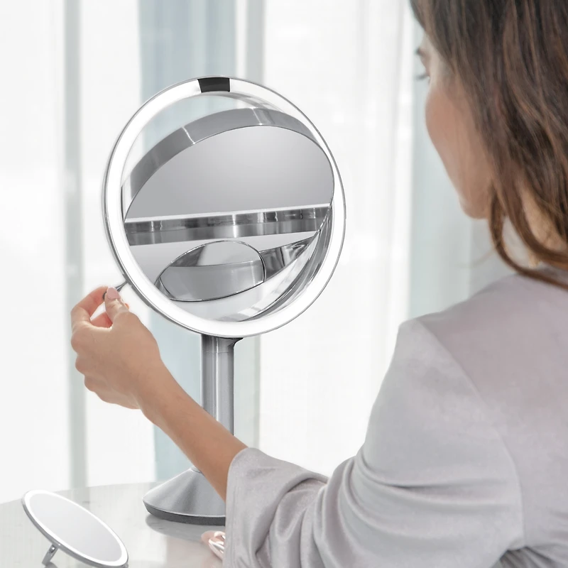 simplehuman 8" Sensor Makeup Mirror, Trio Magnification and Adjustable Brightness
