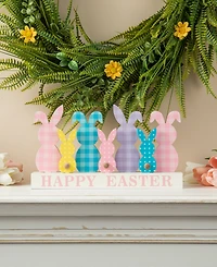Glitzhome 11.75" L Easter Wooden Bunny Family Table Decor