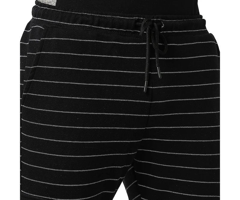Campus Sutra Men's Black Horizontal Striped Casual Joggers