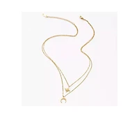Moon and Star Layered Necklace