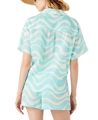 Kate Spade Womens Cotton Cover Up Shirt Shorts