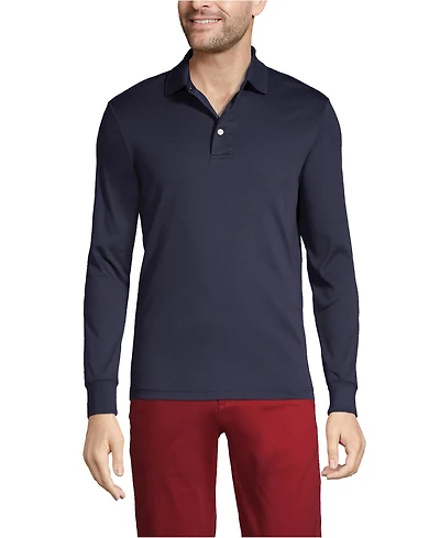 Lands' End Big & Tall Long Sleeve Cotton Supima Polo Shirt