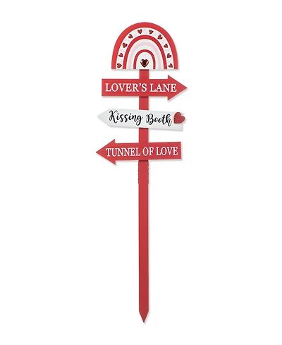 Glitzhome 41.75" H Valentine's Wooden Rainbow Word Sign Patch Yard Stake