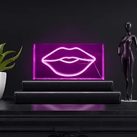 Jonathan Y Lips Contemporary Glam Acrylic Box Usb Operated Led Neon Light