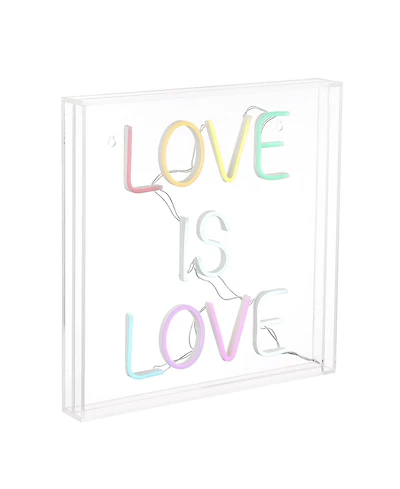 Love Is Love Square Contemporary Glam Acrylic Box Usb Operated Led Neon Light