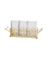 Classic Touch Symmetrical Design Cutlery Holder with 4 Piece Set, 11.5" L