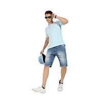 Campus Sutra Men's Icy Blue Basic Regular Fit T-Shirt