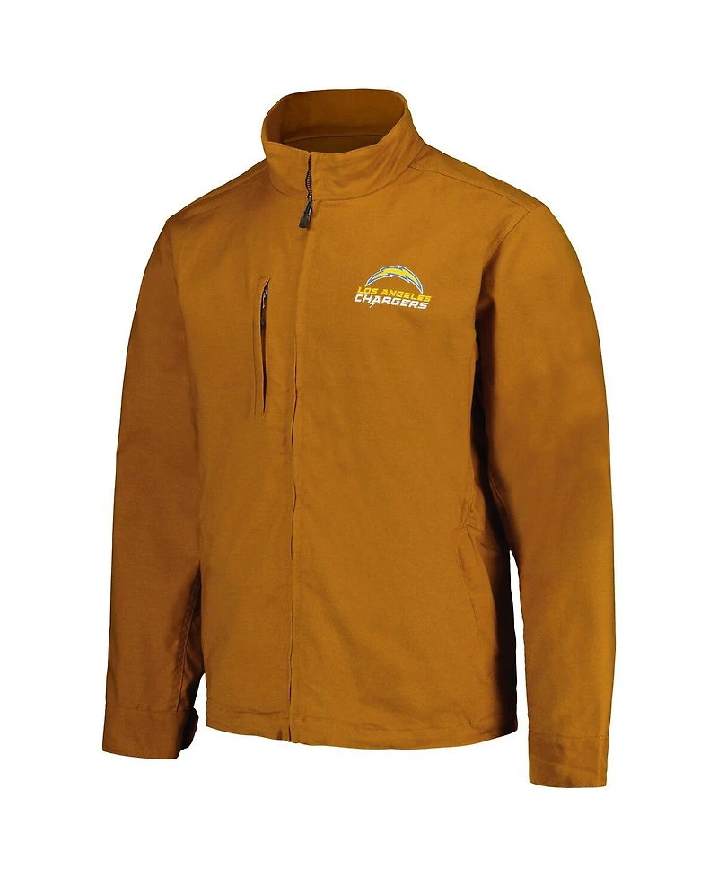 Men's Dunbrooke Tan Los Angeles Chargers Journey Workwear Tri-Blend Full-Zip Jacket