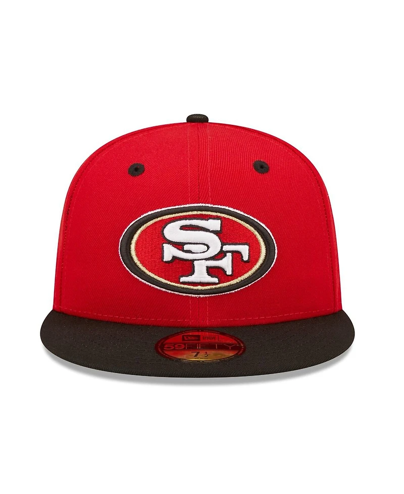 Men's New Era Scarlet, Black San Francisco 49ers Flipside 2Tone 59FIFTY Fitted Hat