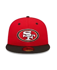 Men's New Era Scarlet, Black San Francisco 49ers Flipside 2Tone 59FIFTY Fitted Hat