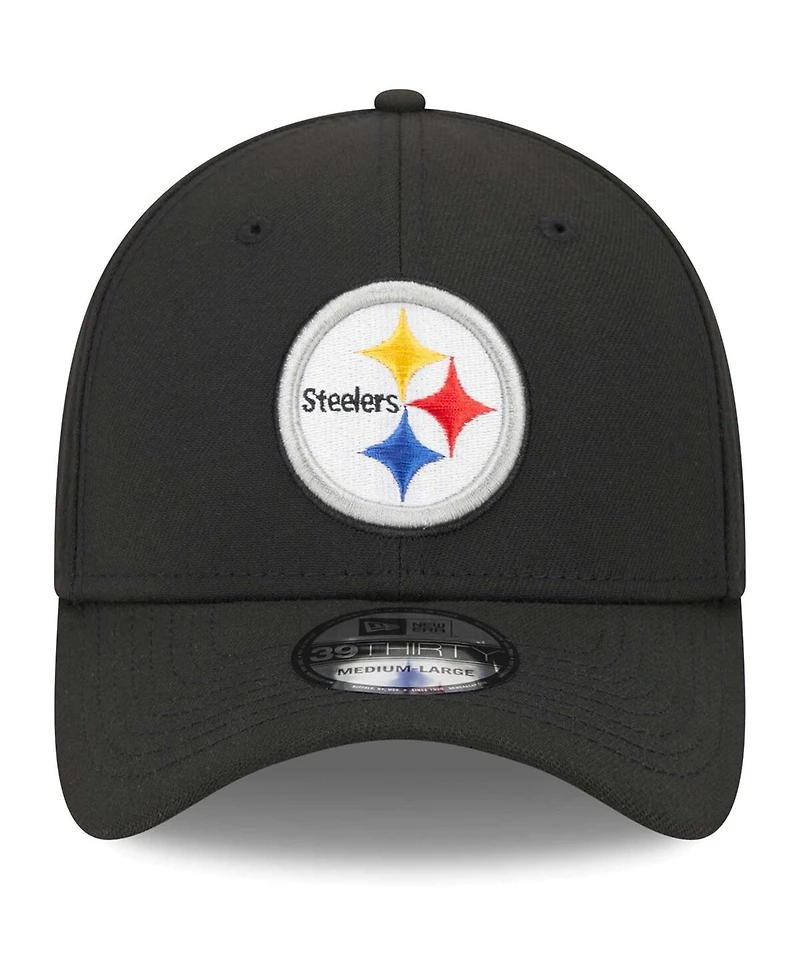Men's New Era Black Pittsburgh Steelers Main 39THIRTY Flex Hat
