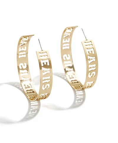 Women's Wear by Erin Andrews x Baublebar Gold-Tone Chicago Bears Large Cutout Hoop Earrings