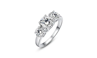 Three Stone Cubic Zirconia Ring for Women