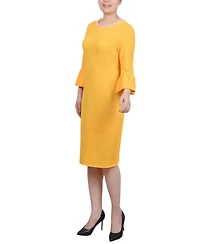 Ny Collection Petite 3/4 Length Imitation Pearl Detail Dress